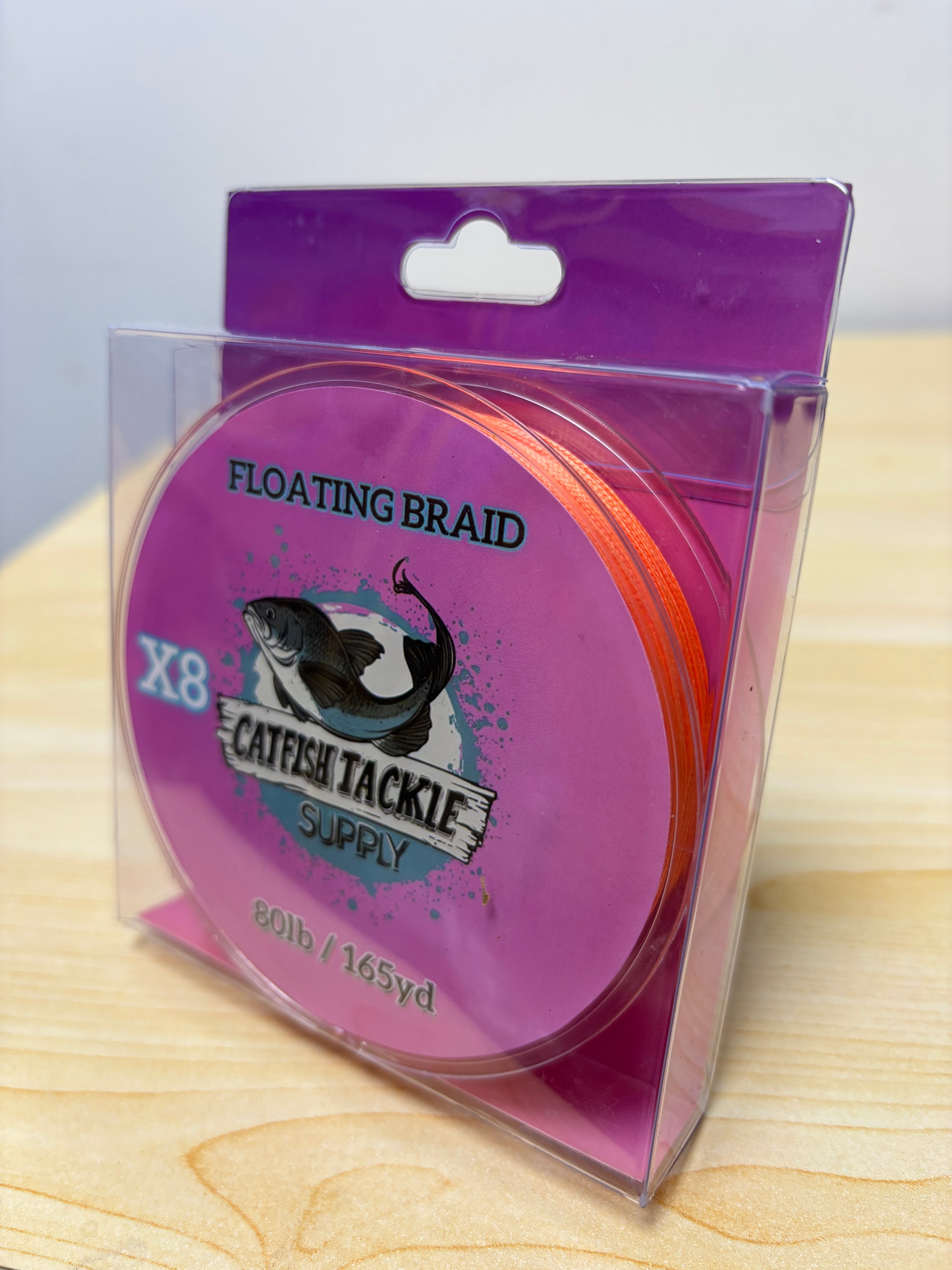 Orange 8 Strand 165yd 80LB Floating Braid