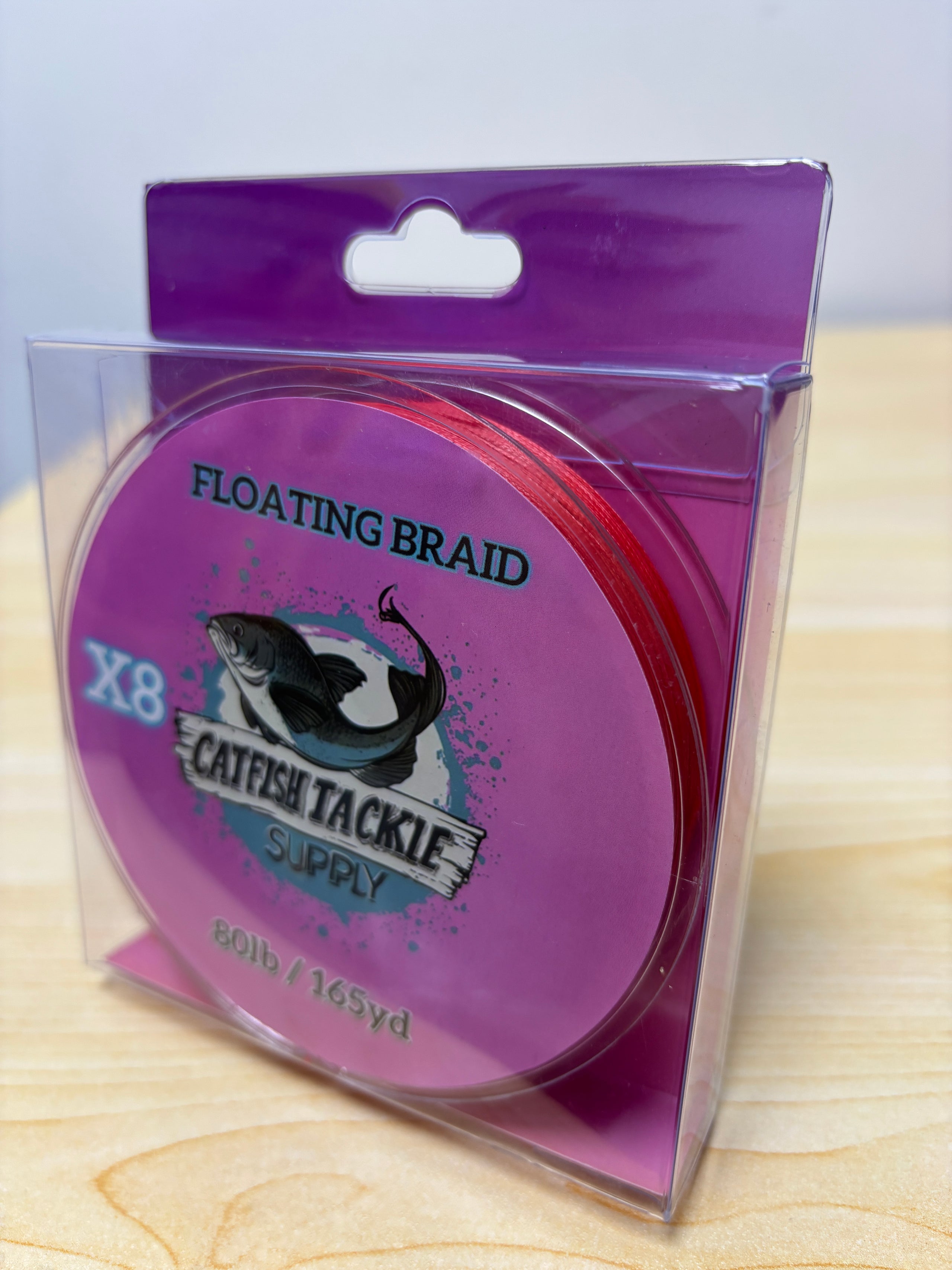 Red 8 Strand 165yd 80LB Floating Braid