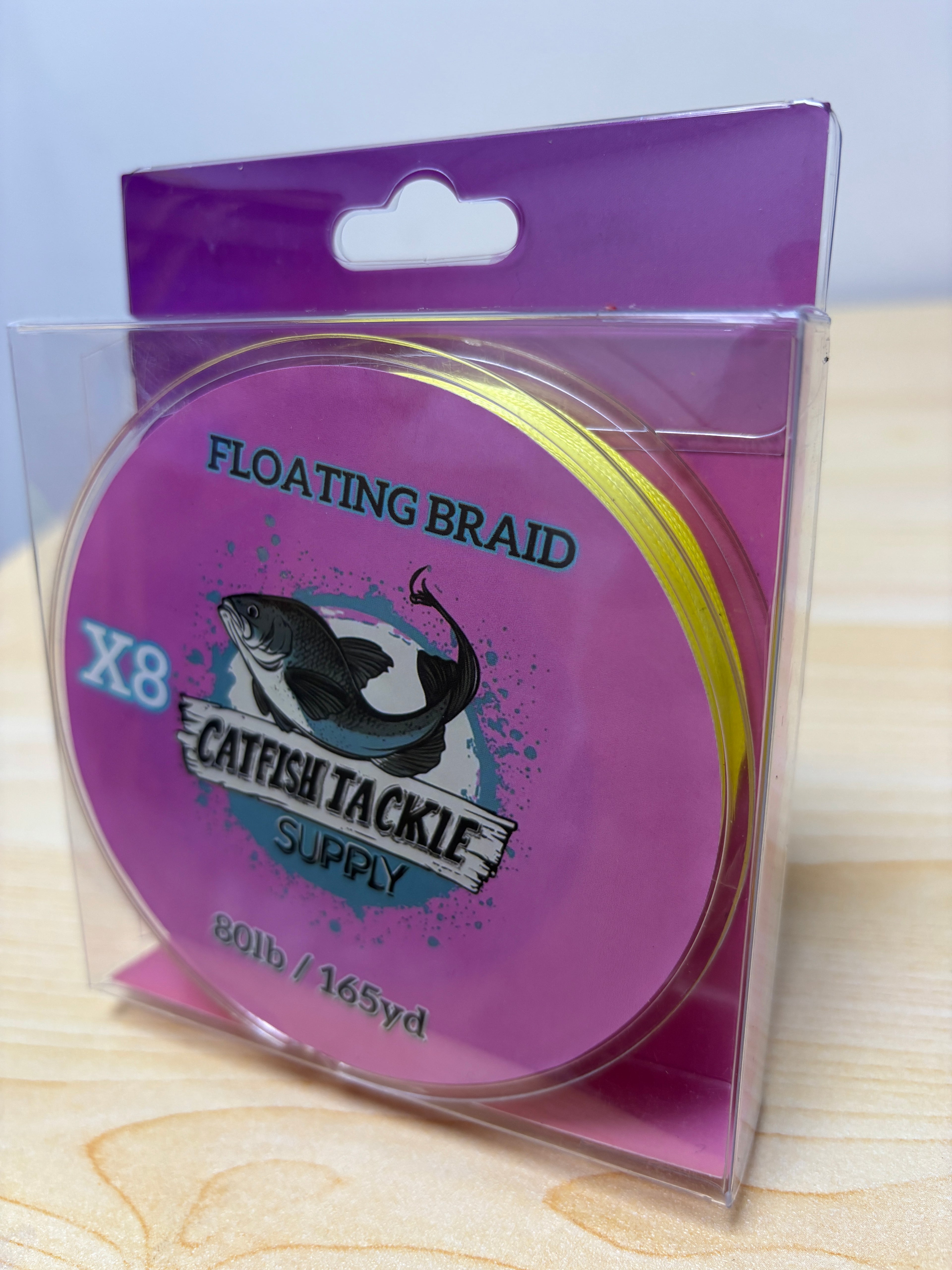 Yellow 8 Strand 165yd 80LB Floating Braid