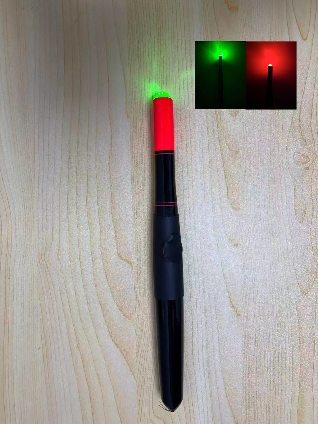 11" Black Bottom Lighted Strike Indicate Float (Turns From Green to Red)