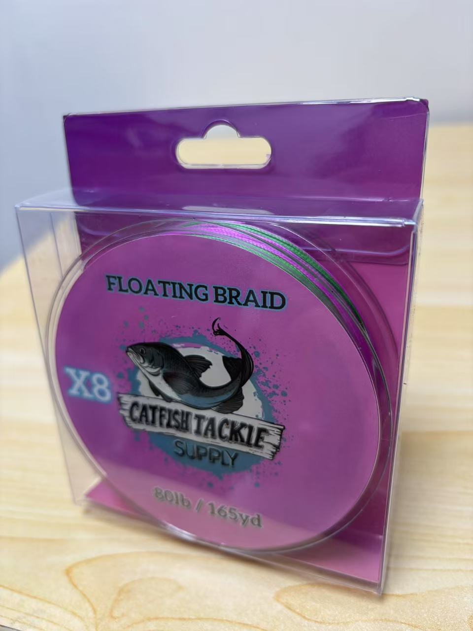 Purple Green 8 Strand 165yd 80LB Floating Braid