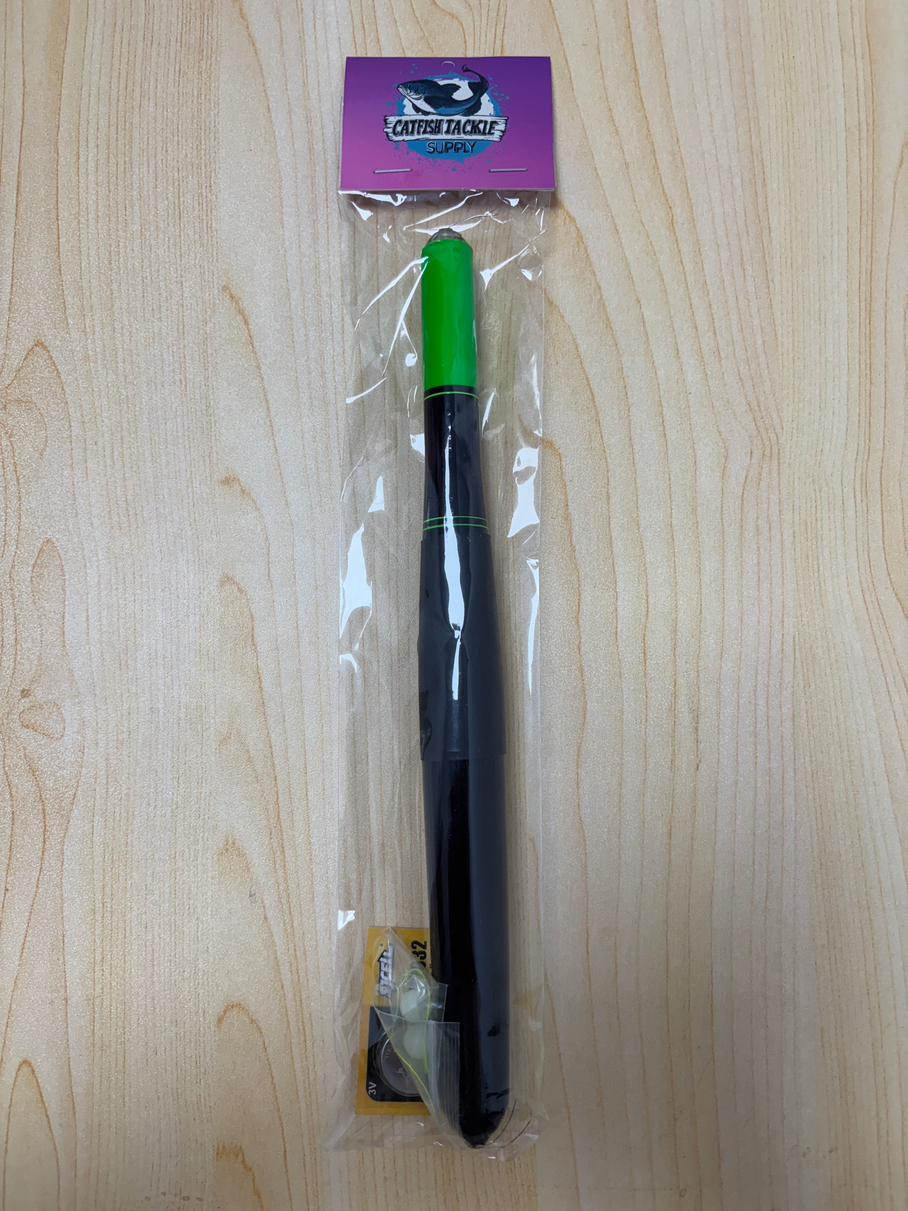 11" Black Bottom Lighted Strike Indicate Float (Turns From Green to Red)