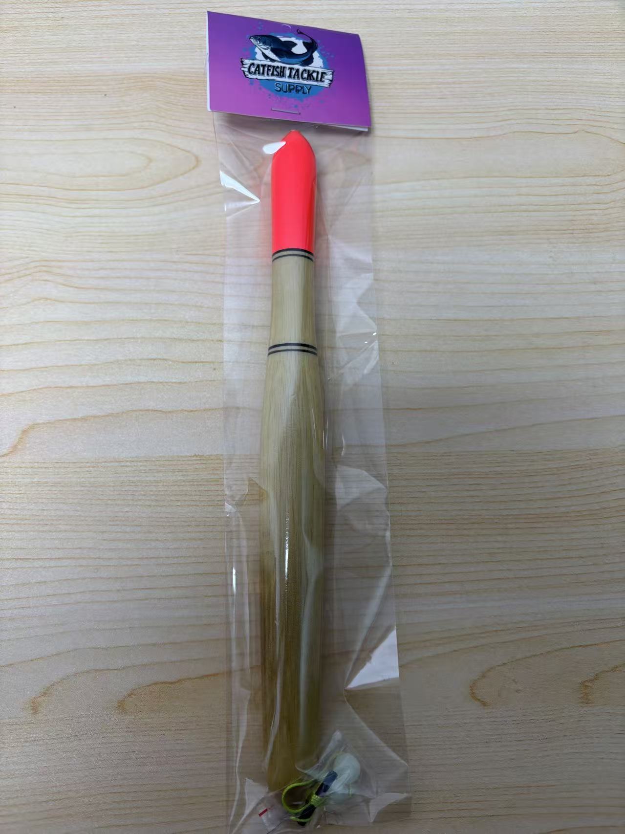 10" Red Top & Wood Body Float