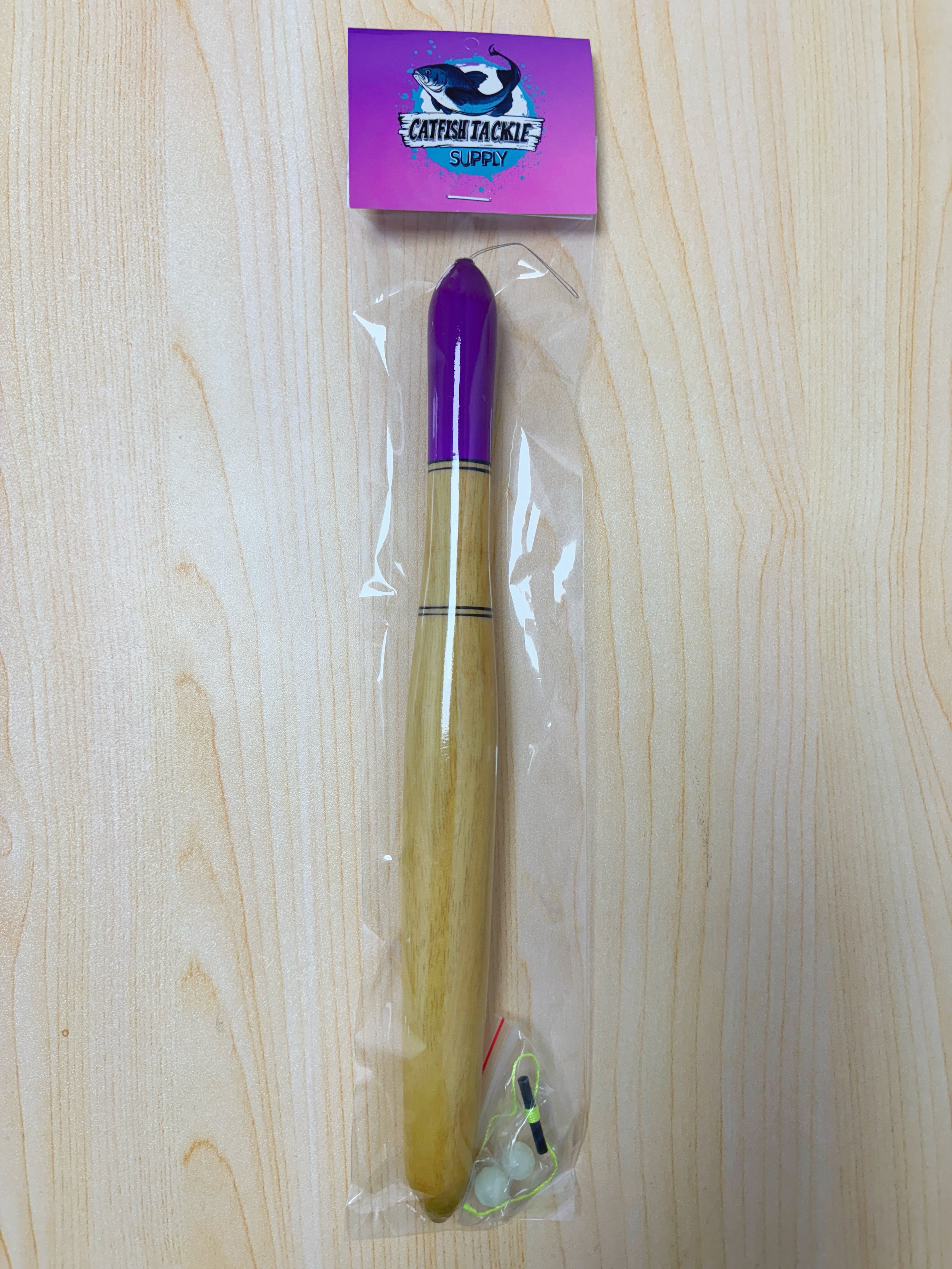 10" Purple Top & Wood Body Float